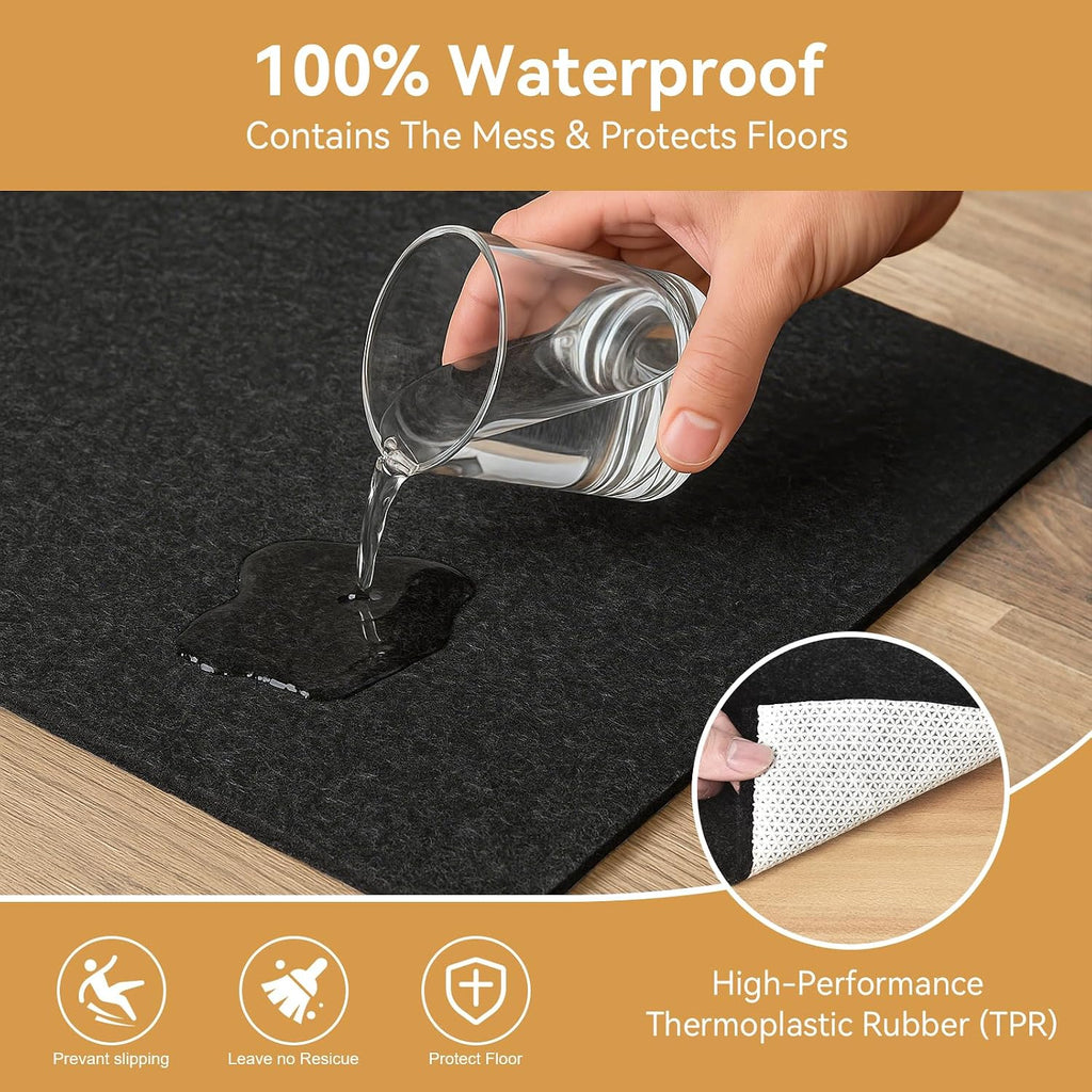1/4" Thick Felt and Natural Rubber Backing Rug Pad - Non Slip Carpet Gripper for 8 x 10 Ft Area Rugs - Protective