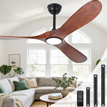 Ceiling Fans with Lights and Remote, Large Outdoor Ceiling Fan with Light Dimmable for Patios Living Room Bedroom