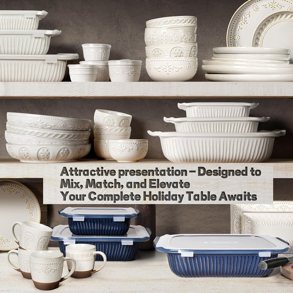 Casserole Dishes For Oven, Ceramic Dish, Large Lasagna Pan With Handles, Pan Casserole Dish, Rectangular Bakeware
