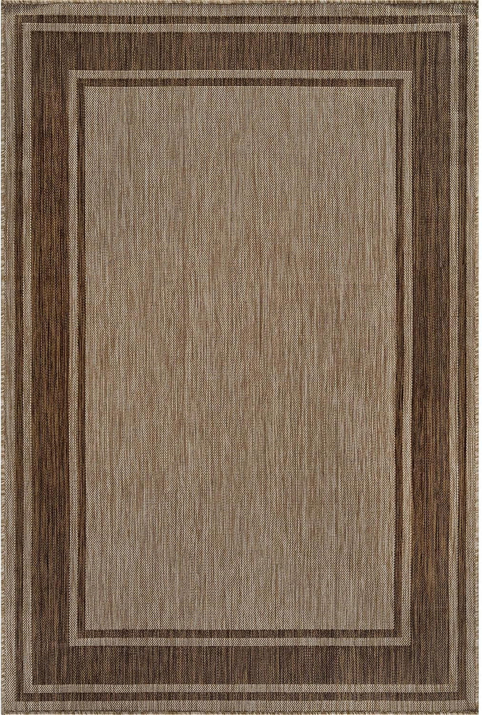 Outdoor Rug 5x7 Modern Bordered Area Rugs Patio Deck Porch Garden Waterproof Weather Sun Resistant Washable Outside