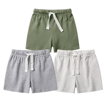 Baby Boy Shorts, Toddler Pull-on Knit Short, Summer Organic Cotton Shorts, 3 Pack Pants