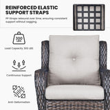 Belord High Back Patio Chairs Set of 2 - Brown Wicker Outdoor Seating