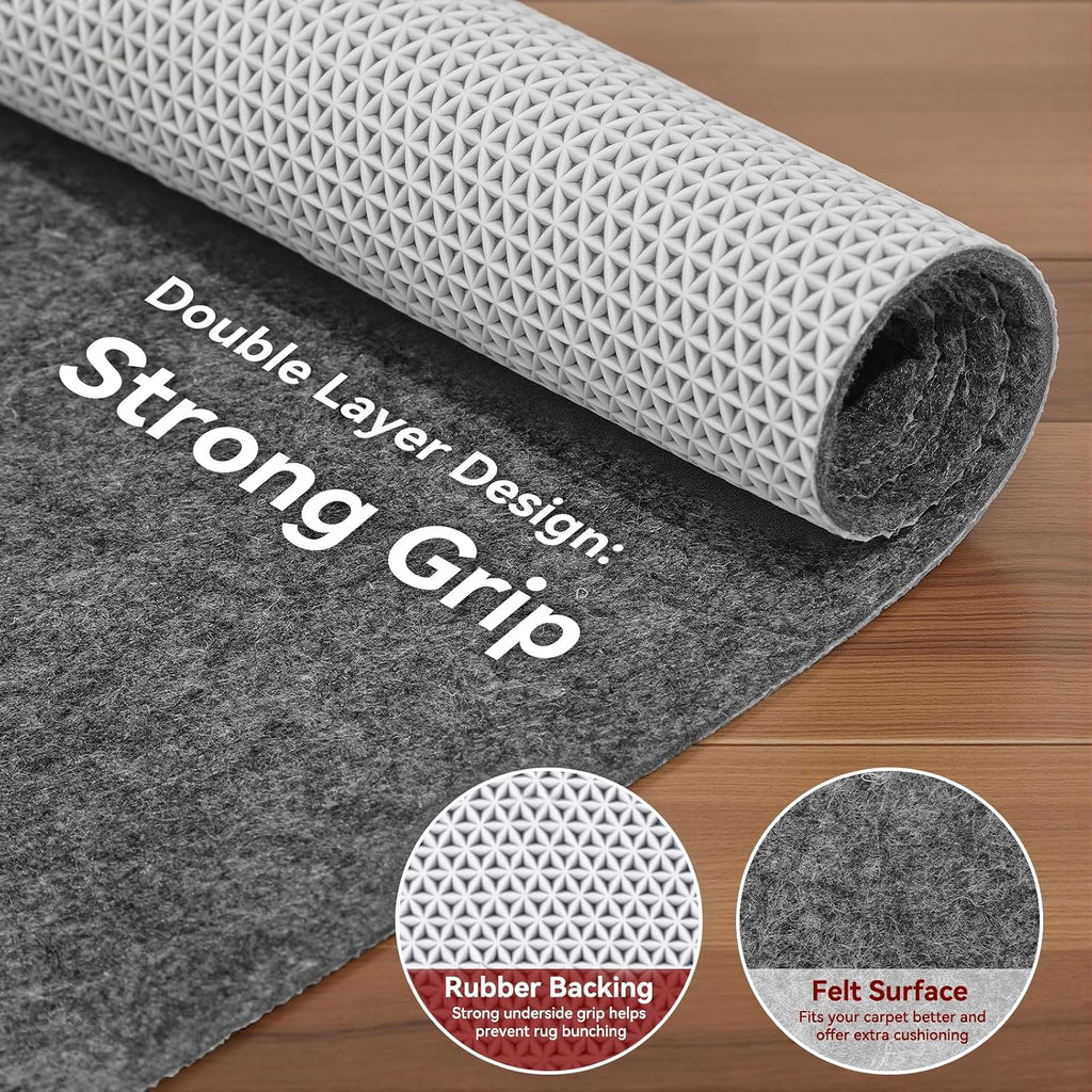 6'x9' Non‐Slip Rug Pad, 1/8" Thick Cushioned - Set of 54