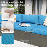 Aoxun Patio Furniture Set, 7 Piece Outdoor Sectional Sofas with Waterproof Cover
