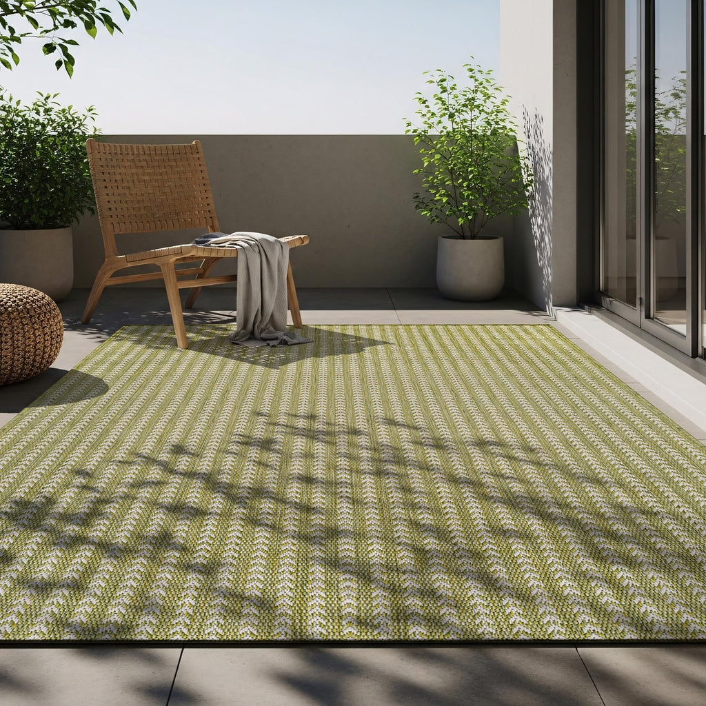 Washable Outdoor Rug 5x7 Modern Area Rugs Outdoor Carpets Striped Pattern Non Shedding Waterproof Ea