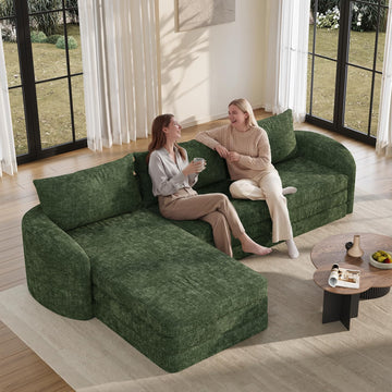 6 in 1 Folding Sofa Bed, Boneless Sectional Sleeper Couch, Green