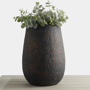 19.7" Heavy-Duty Concrete Planter with Drainage Hole for Outdoor Indoor | Handcrafted, Large Decorative Flower Pot