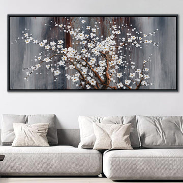 Large Plum Blossom Canvas Wall Art Brown Wall Decor Living Room Cherry Blossom Bedroom Pictures Over Bed Framed