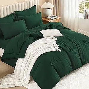 Queen Comforter Set with Sheets Emerald - 7 Pieces Bed in a Bag - Set of 7