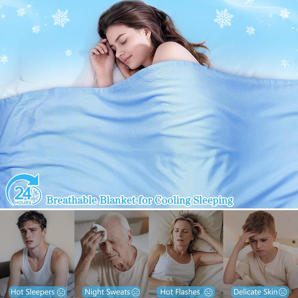 Cooling Blankets for Hot Sleepers and Night Sweats, Cool Summer Blanket, Rayon Made from Bamboo, Silky Soft