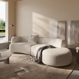 Acanva Modern Curved Sectional Living Room Couch, Minimalist Comfy Boucle Fabric Modular Sofa for Apartment