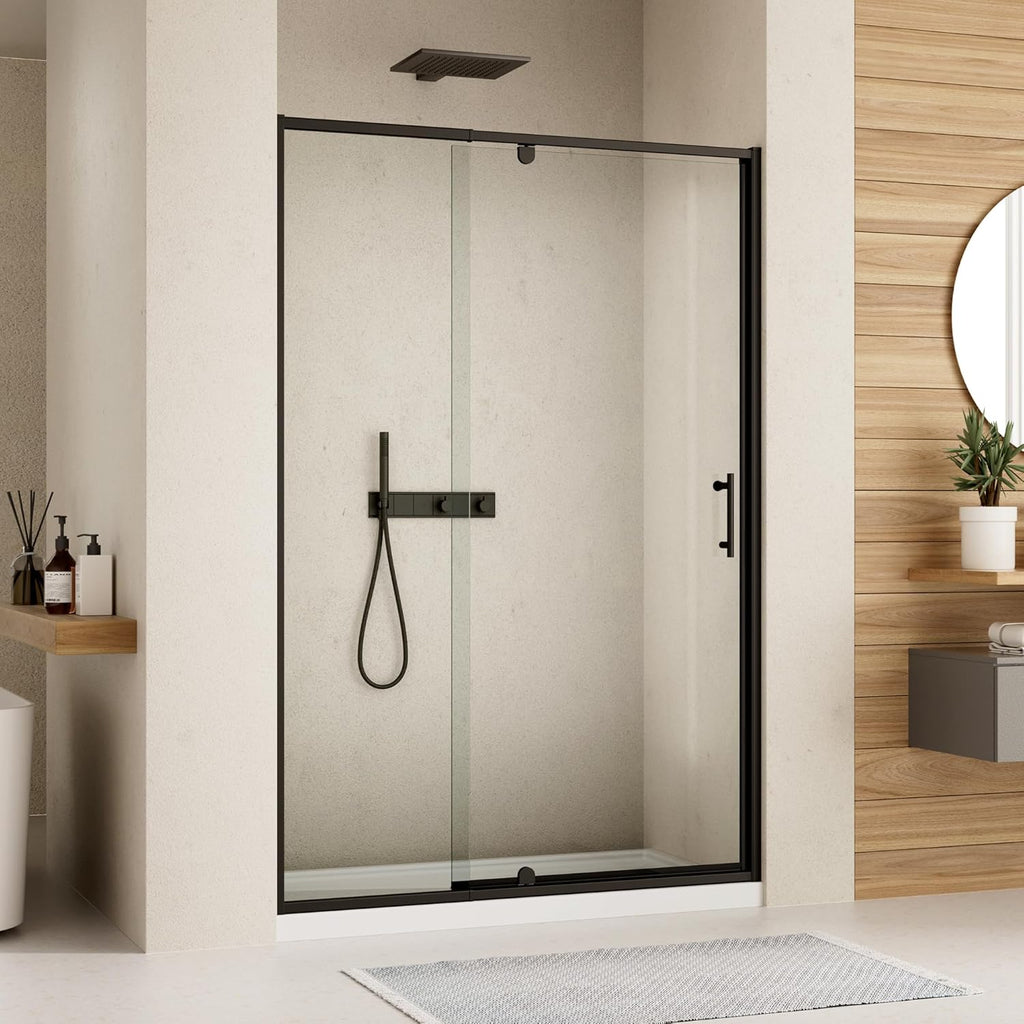 44-48" W x 71" H Pivot Shower Door, Pivot Semi-Frameless Swing Glass Shower Door with 1/4"(6mm) Clear SGCC Tempered