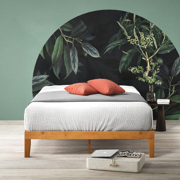 12 Inch Solid Wood Platform Bed / No Boxspring needed / Wood Slat Support / Rustic Pine Finish, Queen (OLB-PWPBO-12Q)