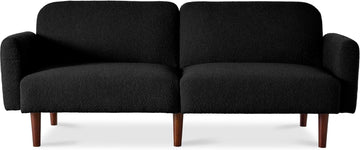 Best Choice Products 77" Mid Century Modern Boucle Loveseat Sofa, Couch, Convertible Sofa Sleeper Bed w/Real Wood
