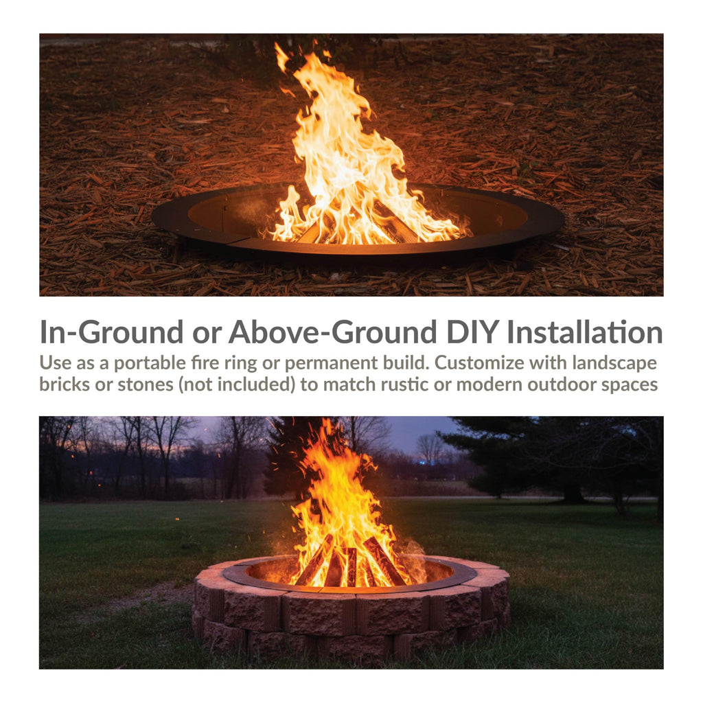 Heavy Duty Steel Fire Pit Ring Insert, 45" Outer / 39" Inner Dia