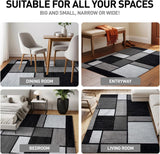 Rugshop Contemporary Modern Boxes Design Area Rug for Home Office,Living Room,Bedroom,Kitchen Non-Shedding Area Rug