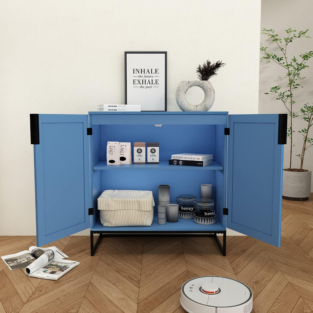 Sideboard Buffet Cabinet with Storage, Modern Accent Cabinet Adjustable Shelves Wooden Storage Cabinets , Coffee Bar