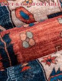 Runner Rug for Hallways, 2'6"x8' Washable Non Slip Boho Kitchen Runner Rug, Vintage Rust Ultra Soft 