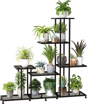 Heavy Duty Metal Plant Stand, 5 Tiers Multifunctional Plant Stand for Indoor Outdoor, for Tall Large Rack Garden