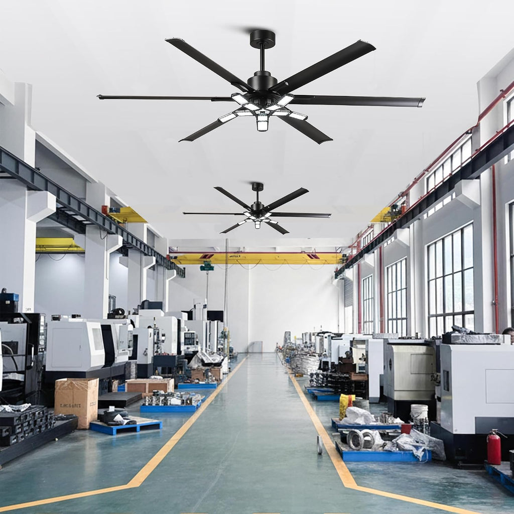84" Ceiling Fan with LED Light and Remote - Matte Black
