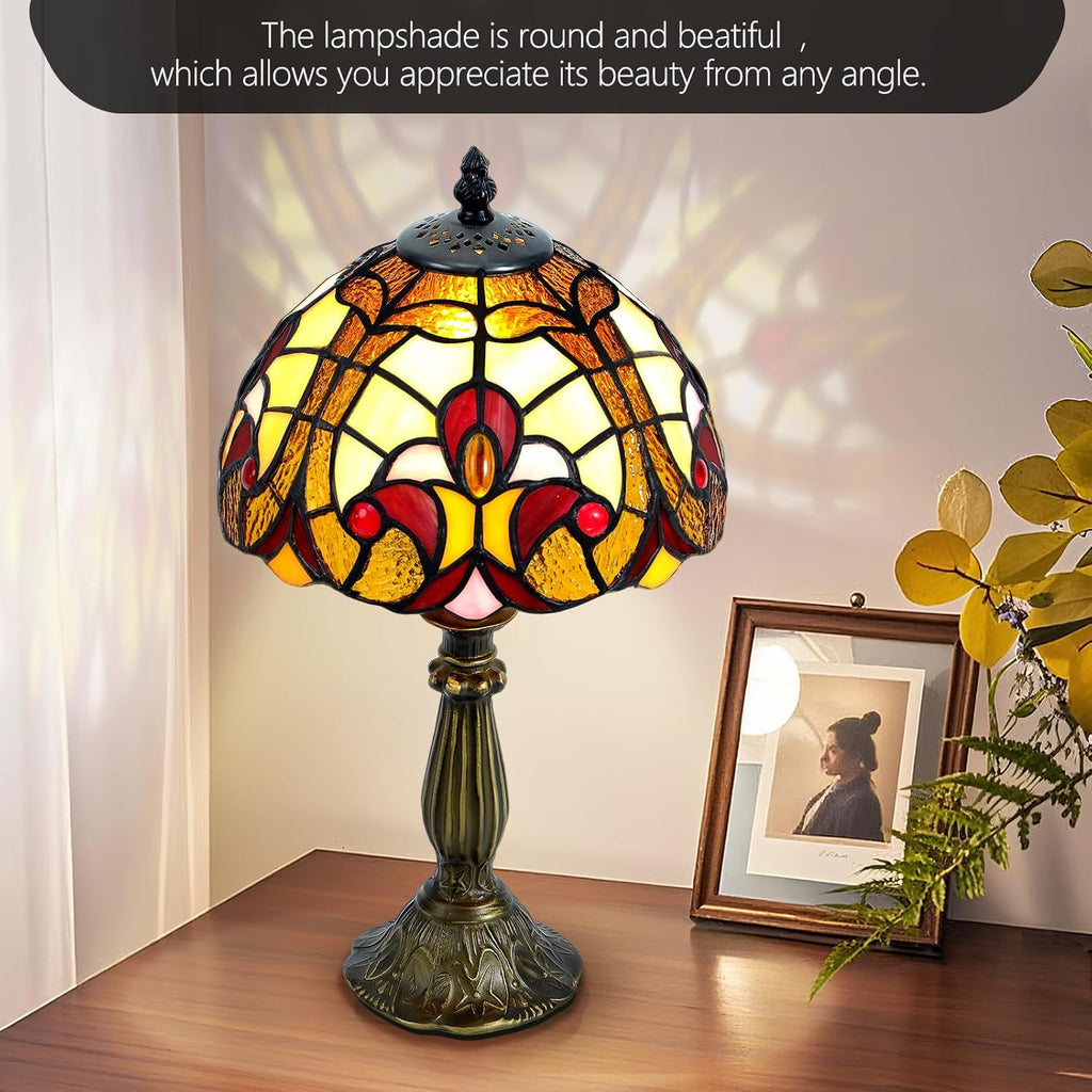 Grand 8-Inch Tiffany Style Table Lamp with E12 Bulb