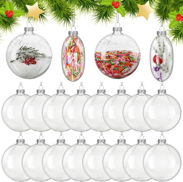 Christmas Clear Glass Ornament Crafts DIY 3" - Set of 24