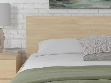 Contemporary Panel Headboard with Natural Finish, King, Light Brown