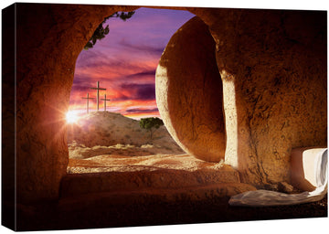 Canvas Print Wall Art Sunset Sky Over Heavenly Crosses at The Garden Tomb Jerusalem Israel Spiritual & Religious
