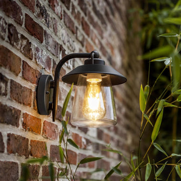 Outdoor Indoor Wall Lantern, Farmhouse Barn Wall Sconce Lighting Fixture,Matte Black Finish Anti-Rust Wall Mount Light