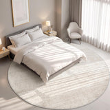 Washable Round Area Rugs 8x8 - Stain Resistant 8ft Round Rugs for Living Room, Non Slip Backing Prin