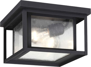 Hunnington Cast Aluminum Outdoor Ceiling Lighting, 30W, Black, Two Light, 2-Light, cETL Listed