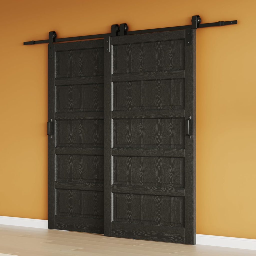 Bypass Barn Doors, 96" x 84" Sliding Barn Door with 8(4 x 2) FT Sliding Bypass Barn Doors Hardware Kit, Single-Track