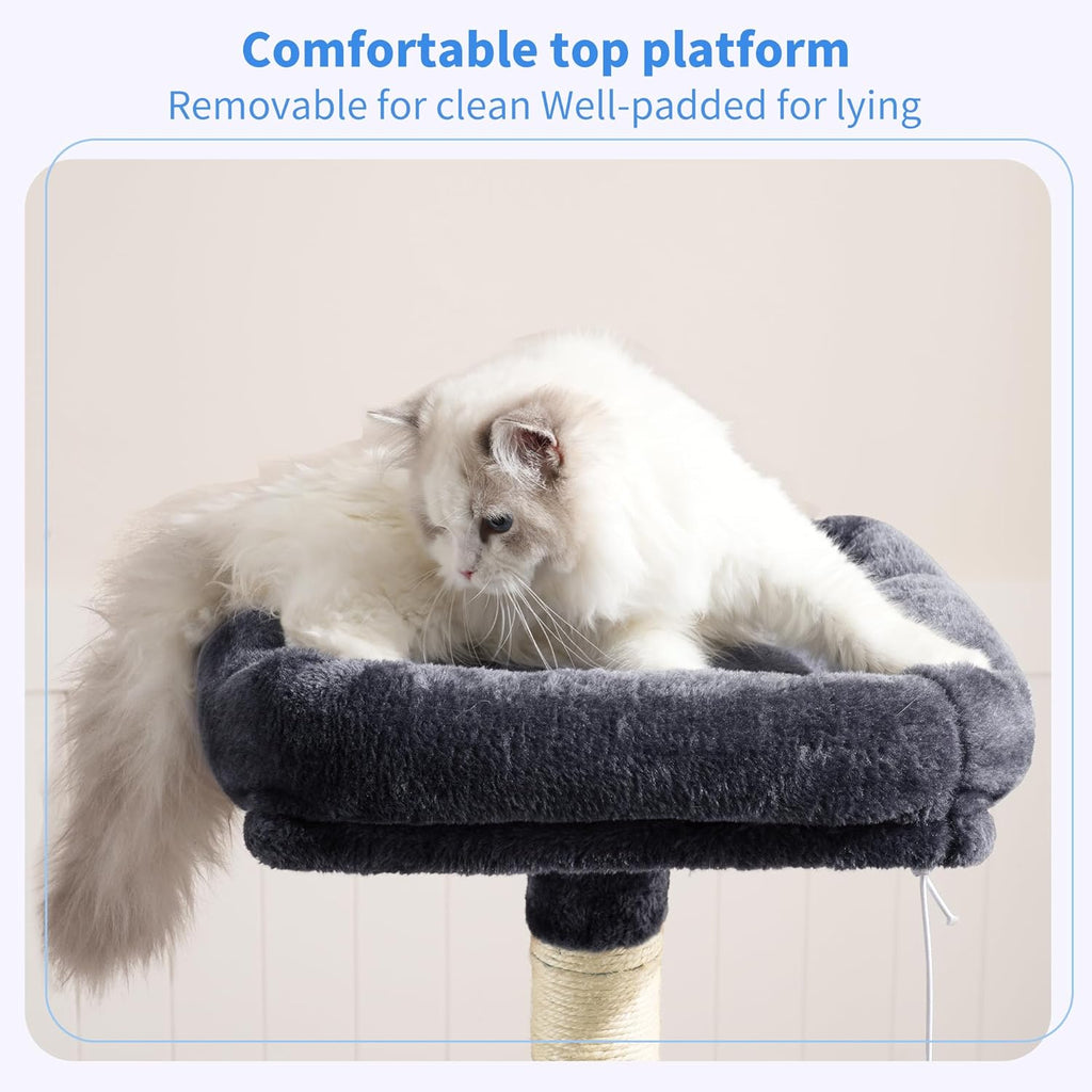 Cat Tree with Toy, Cat Tower Condo for Indoor Cats, Cat House with Padded Plush Perch