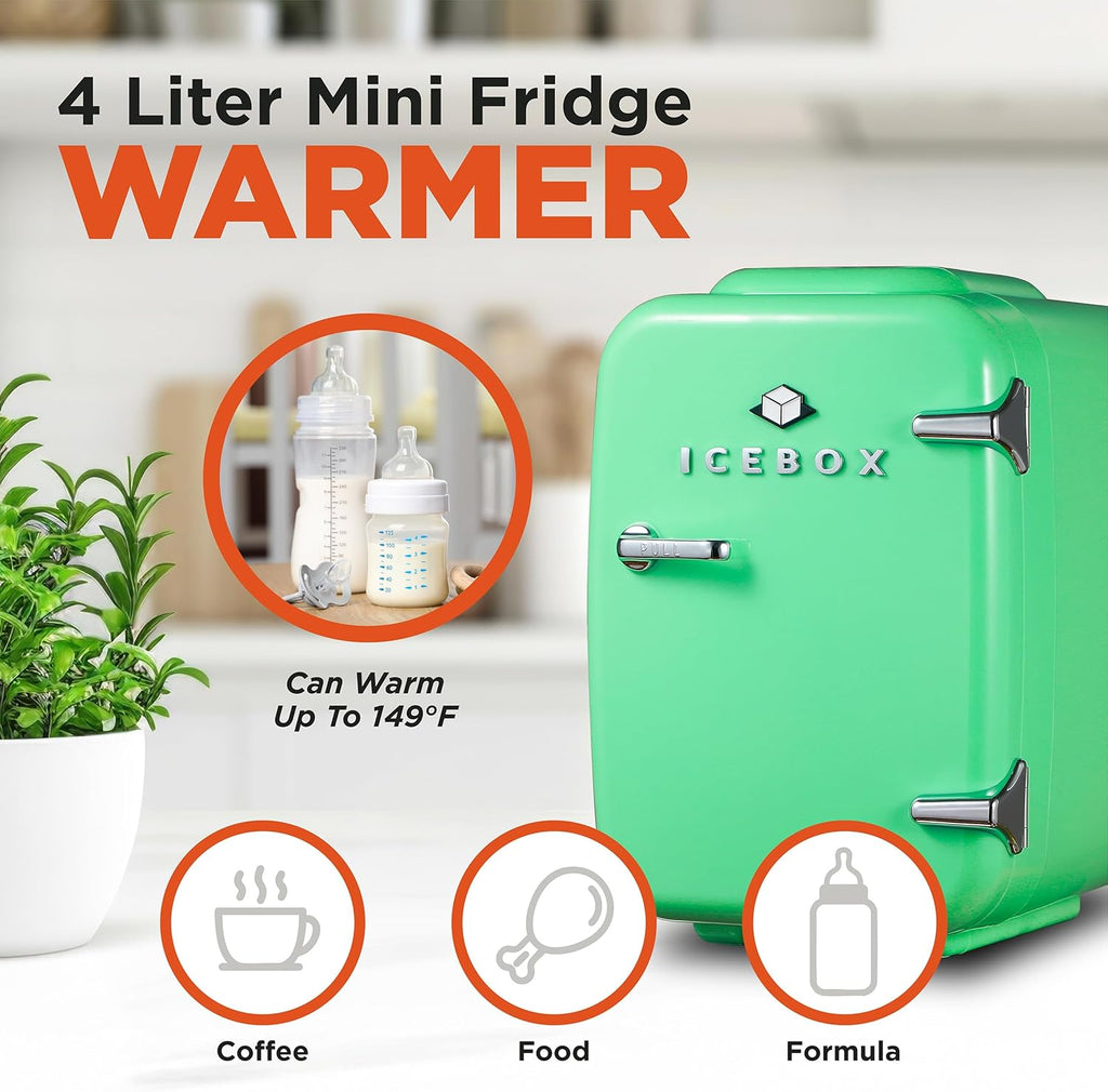 IBMF4MNT Mini Fridge For Bedroom, Skincare Refrigerator, Portable Cooler & Warmer for Makeup, for Office & Home, Mini