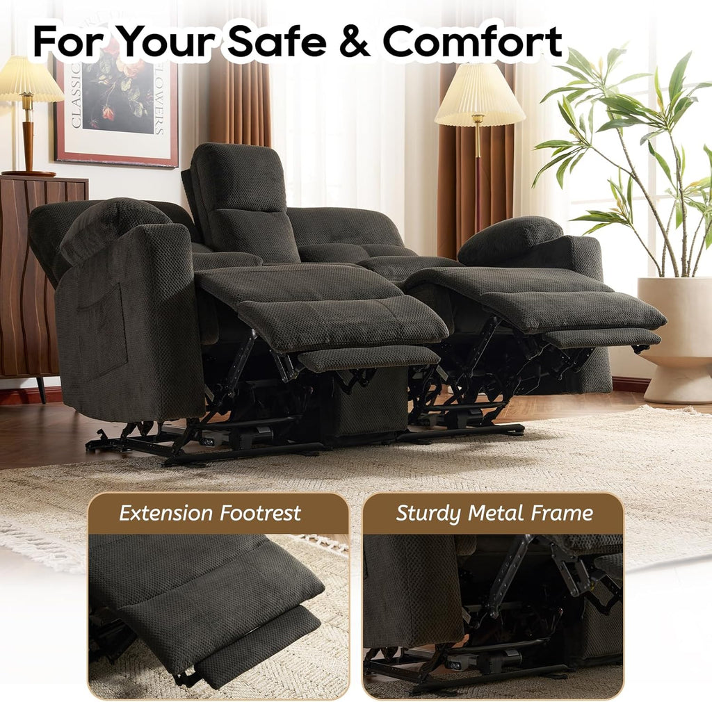 Power Reclining Loveseat, Massage Loveseat Recliner Sofa Home Theater Seating with Heat