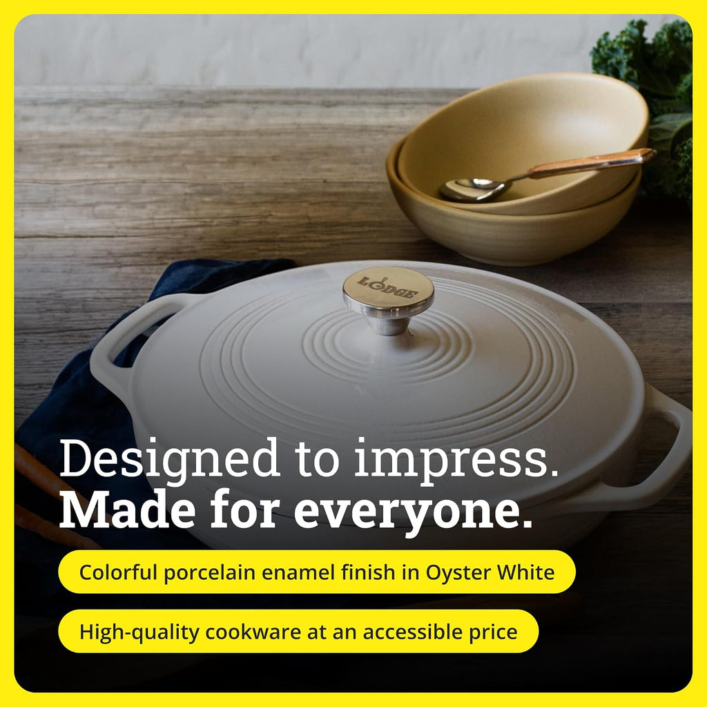 Essential Enamel Braiser - Refrigerator- & Oven-Safe up to 500° F - Heat-Retaining, Induction-Safe & PFAS-Free Enamel