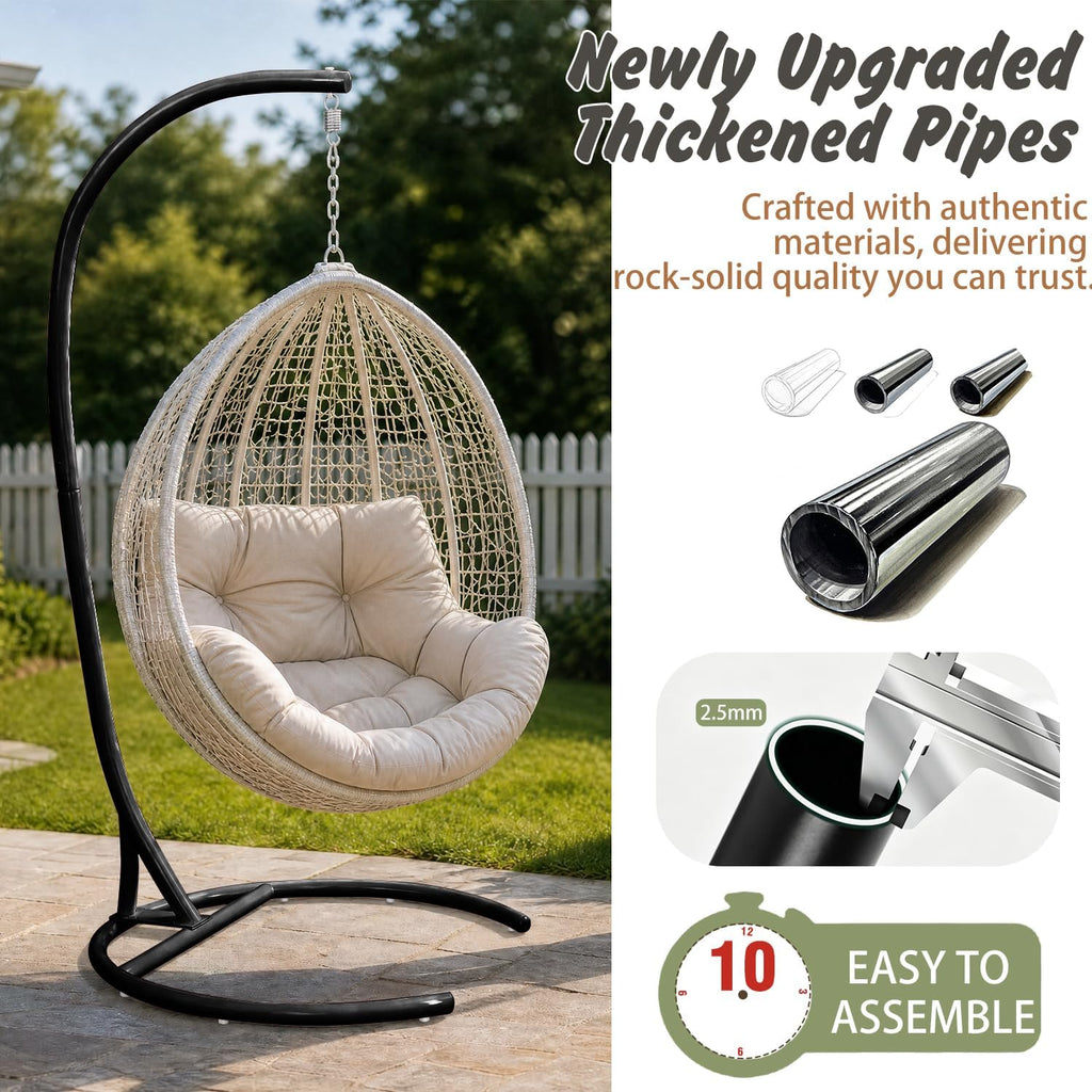 Stand Only, Heavy Duty Hammock Chair Stand 360° Swivel, Max 350 lbs, Hanging Chair Frame for Indoor Outdoor Porch