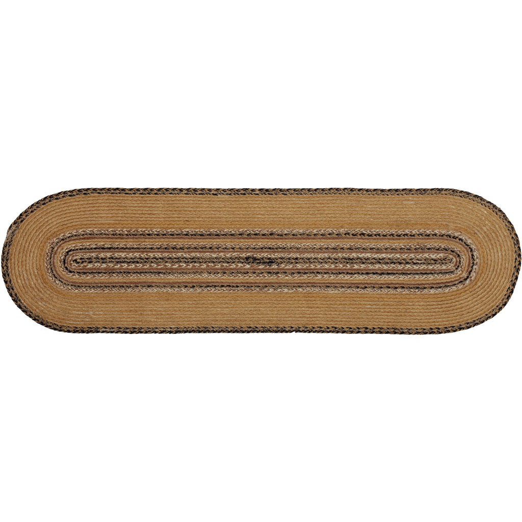 Kettle Grove Primitive Stars Border Table Jute Runner Stenciled Textured Jute 13x48