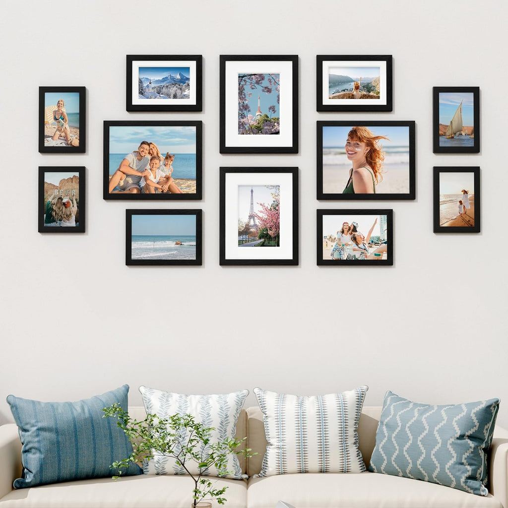 12 Pack Picture Frames Collage Wall Decor, Black - Set of 12
