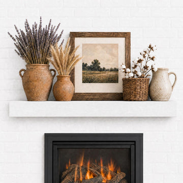 48 Inch Solid Wood Fireplace Mantel Shelf, Classic White