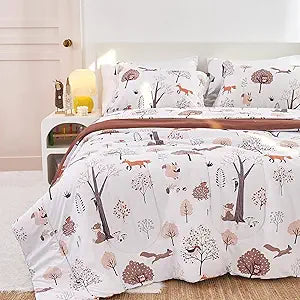 Kids Comforter Set Boys Girls Twin Woodland Bedding - Set of 2