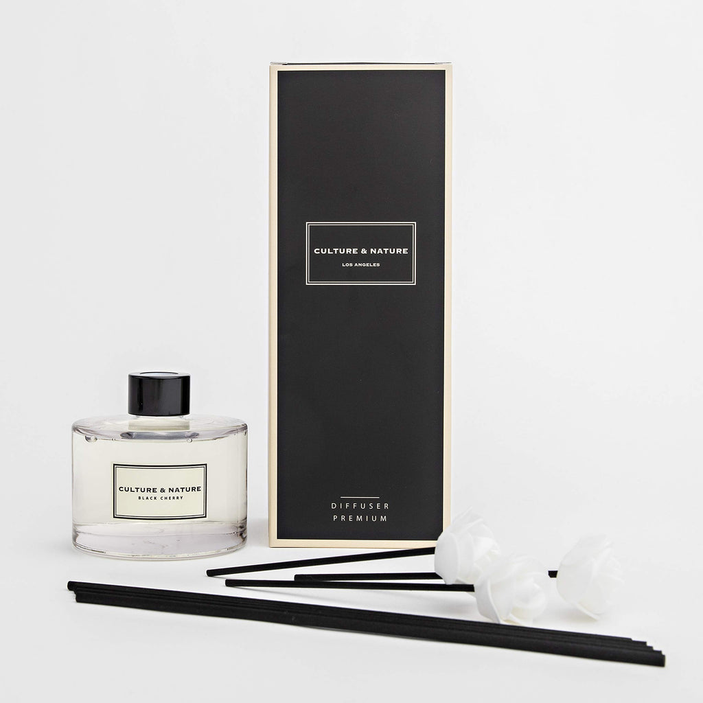 Reed Diffuser Set 6.7oz (200ml) Black Cherry Scented Diffuser with Sticks Home Fragrance Reed Diffuser Shelf Decor