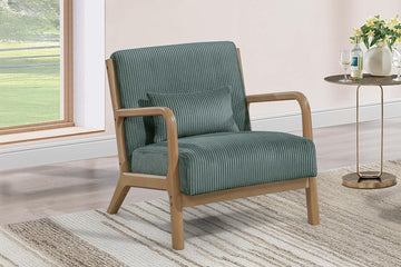 32" Plush Comfort Modern Mid-Century Tufted Armchair - Soft Fabric, Angled Back Legs & Accent Pillow s & Cozy Nooks