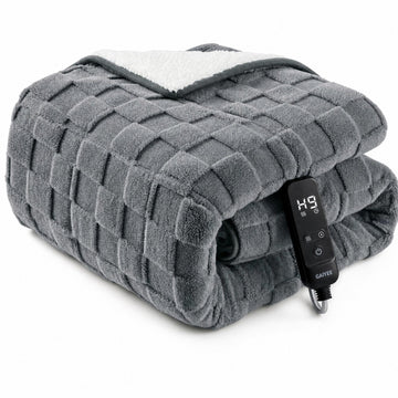Heated Weighted Blanket for Adults, 15 lbs Weighted Beads, 50"×60"