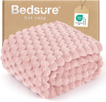 Pink Throw Blanket, GentleSoft Cute Fleece Soft Cozy Gifts for Women Girls, 50x60 Inches