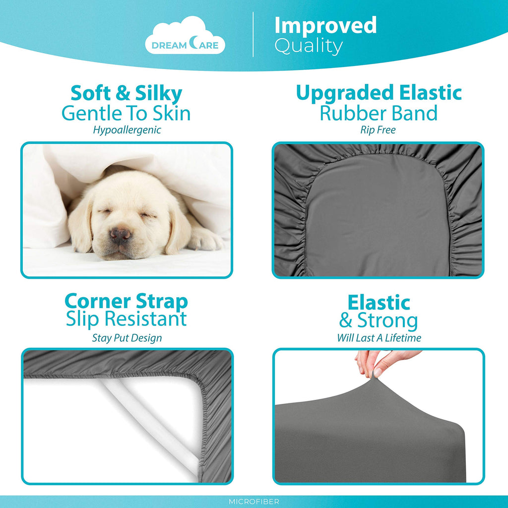 King Fitted Sheet Only - Extra Deep Pocket Fitted Sheet - Fits up to 21 inch Mattress - Deep Pocket King Sheets