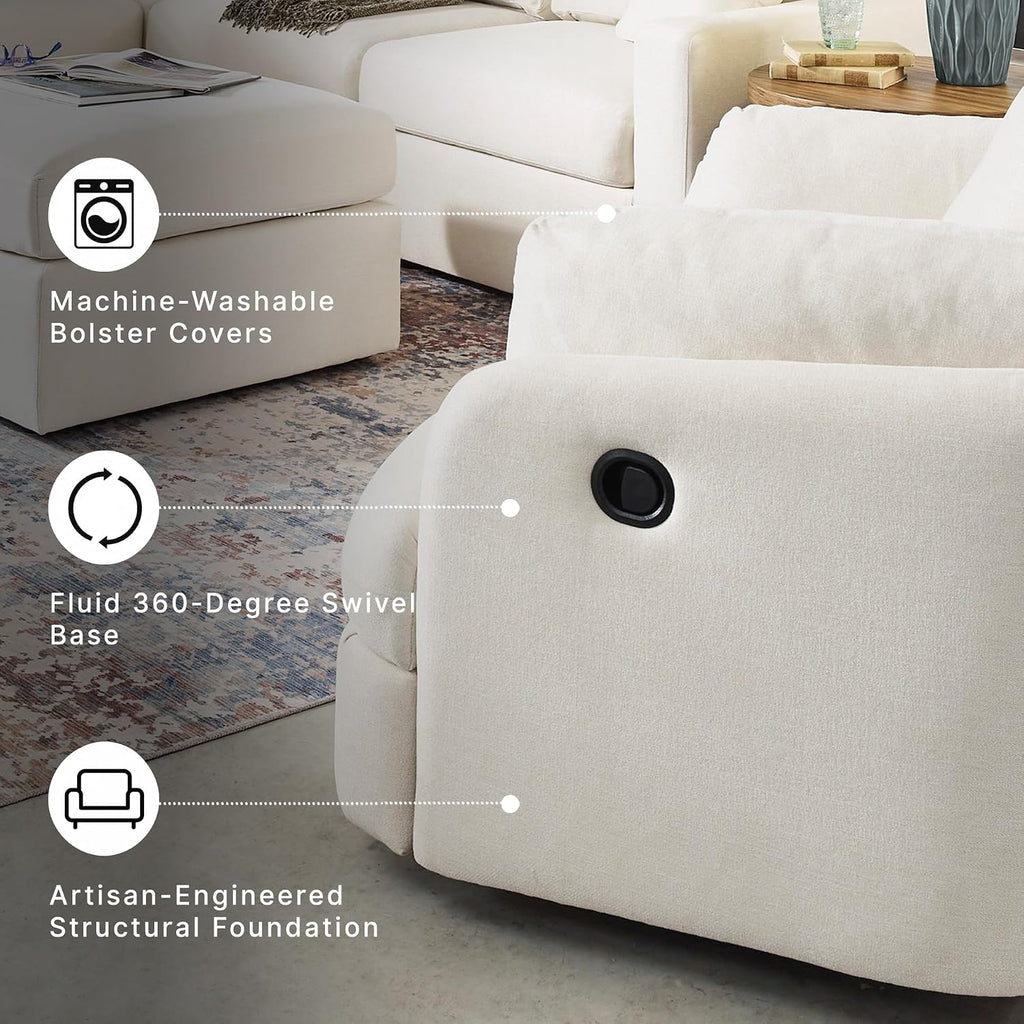 Swivel Glider Recliner, Nursery Rocking Chair | Stain-resistant Next-Gen Nuvella fabric, Rocking chair for nurseries