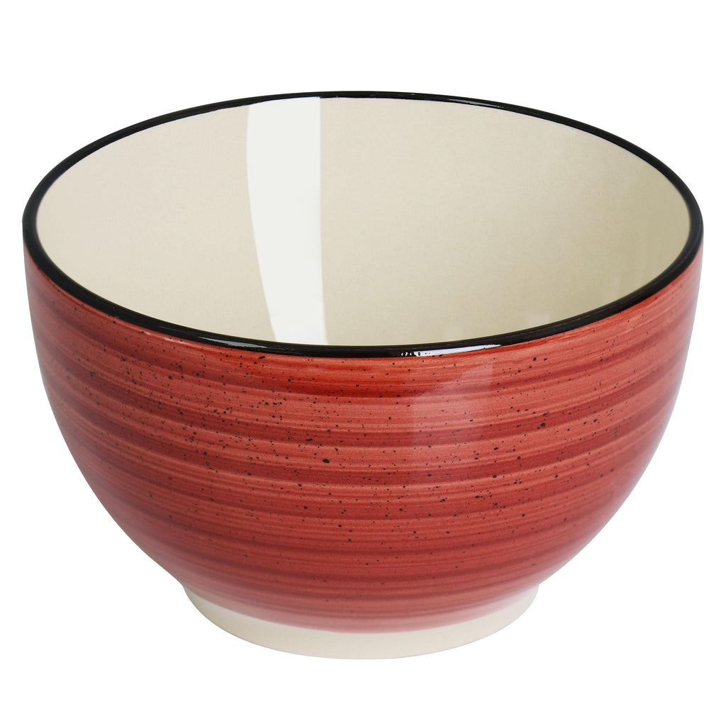 Gia 24 Piece Stoneware Dinnerware Set (Red)