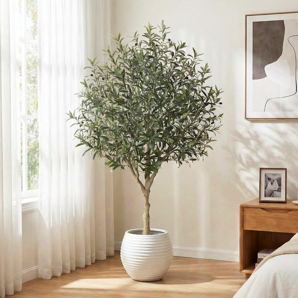 Olive Trees Artificial Indoor, 7ft Faux Olive Tree