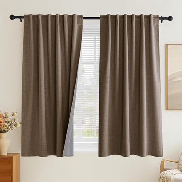 Linen 100% Blackout Curtains - Set of 2